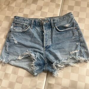 AGOLDE Parker Distressed Denim Shorts Swapmeet, size 26